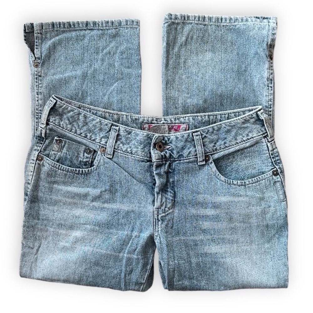 90s Y2K SILVER Vintage Denim Capris - Picture 3 of 13